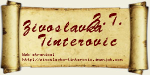 Živoslavka Tinterović vizit kartica